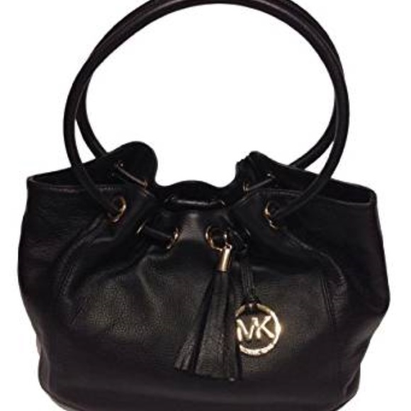 NEW LRG Michael Kors Ring Tote MD EW Black Leather - Picture 3 of 8